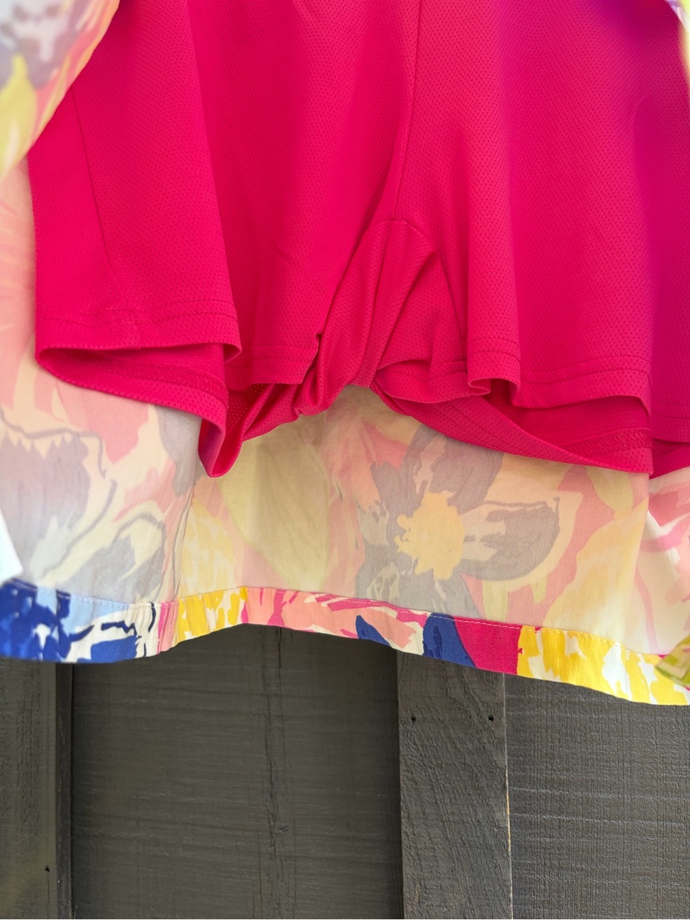 Bright Floral Pineapple Print Skort- Pink,‎ Blue, Yellow - Picture 2 of 10